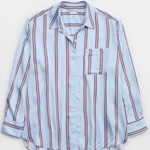 Sold Out Aerie Striped Satin Button Down Dress Shirt